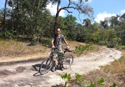 Cycling through Phnom Kulen National Park.